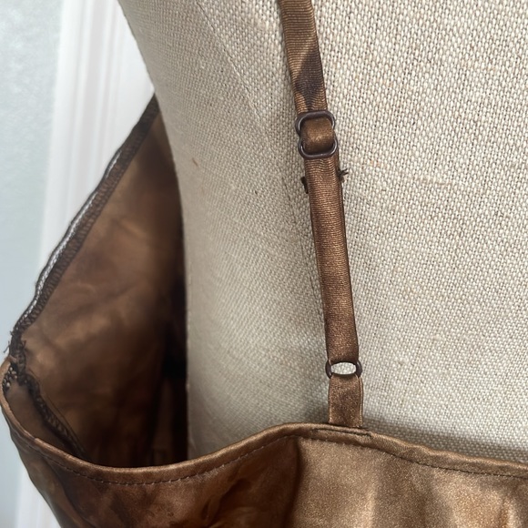 Y2K Xhilaration slip dress lace sequins beads embellished brown Adjustable XL - Picture 5 of 13